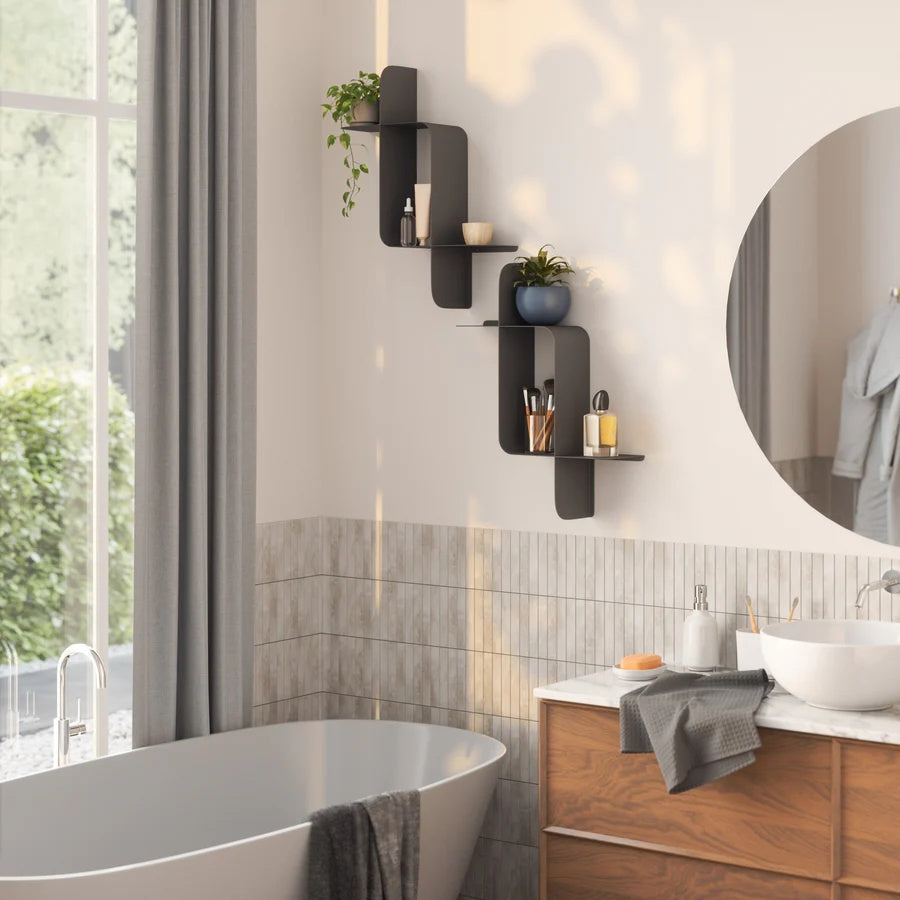 Multipurpose Storage Metal Wall Rack, Set of Two